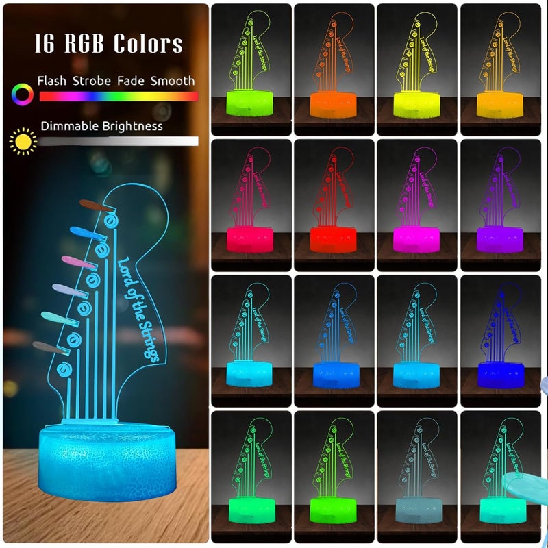 Posshe Guitar Pick Holder, Light Up Guitar Pick (USB Powered / Battery Powered) Display with Remote RGB 16-Color Pick Storage Rack, Acoustic Electric Bass Ukulele Violin Accessories Gift(Include 6 Picks) - Image 2